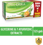 Chandrika With Glycerine Ayurveda Gel Bathing Bar Soap,| Jojoba Oil for Moisturized Skin (6 x 125 g)
