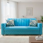 WAKESURE Premium Quality Velvet Fabric 3 Seater  Sofa (Finish Col…more
