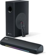 Portronics 100W Zuno Compact Bluetooth Soundbar With Deep Bass, 2.1 Channel Home Theatre 100 W Bluetooth Soundbar (Black, Stereo Channel)