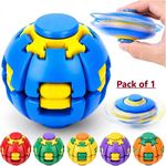 ADKD Rotating Fidget Spinner Ball Press & Spin Portable Sensory Desk Toy (Multicolor)