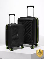 ALFA by VIP Hard Body Set of 2 Luggage 8 Wheels – Rhino Strong Hard Side Luggage | Trolley Bag With Flushed Combination Lock – Black, Green