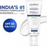Aqueria Sunscreen – SPF 50 PA++++ Brightening & Hydrating French Multi-Active SPF | Niacinamide, Tranexamic Acid (100 g)