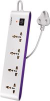 Crompton Powerbox Alpha S 4  Socket Extension Boards (White, Purple, 2 m)