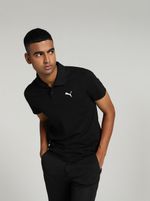 PUMA ESS Logo M Men Solid Polo Neck Pure Cotton Black T-Shirt