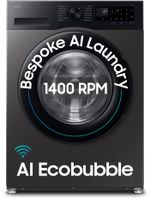 Samsung 9 kg 5 Star, AI Ecobubble, Super Speed, Wi-Fi, Hygiene Steam, Digital Inverter Motor Fully Automatic Front Load with In-built Heater Grey (WW90DG5U24AXTL)