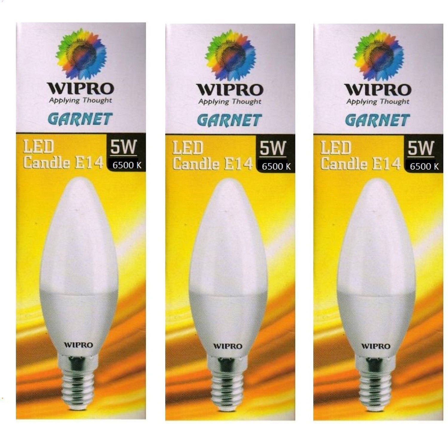 Image of Wipro 5 W Basic Candle E14 LED Bulb (White, Pack of 3)