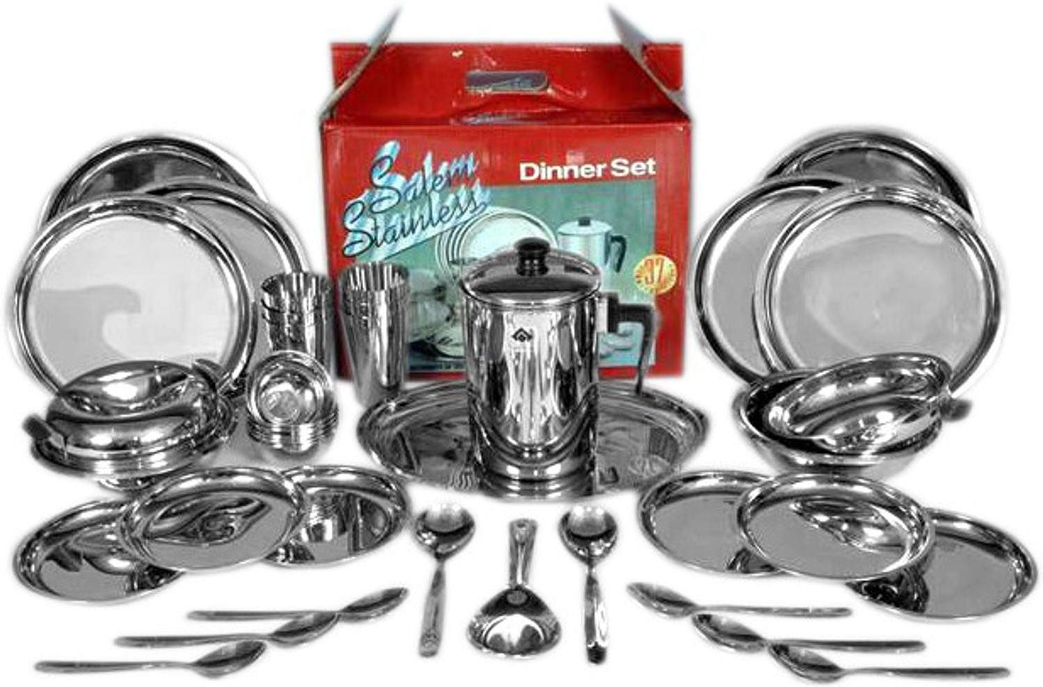 Image of Sail Salem Stainless Pack of 37 Stainless Steel Dinner Set (Steel)