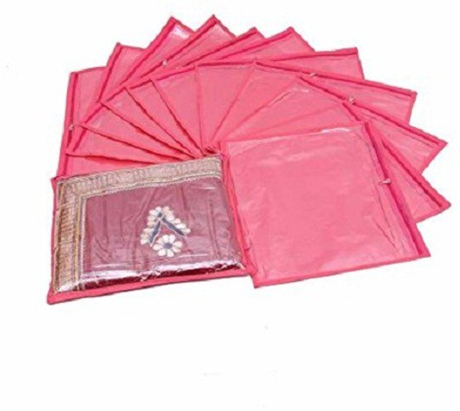 Image of KUBER INDUSTRIES Designer Saree Cover Large Size In Golden Satin Material With Capacity of upto 15 Sarees (Wedding Gift) KISC01 SCKISCG01 (Golden)