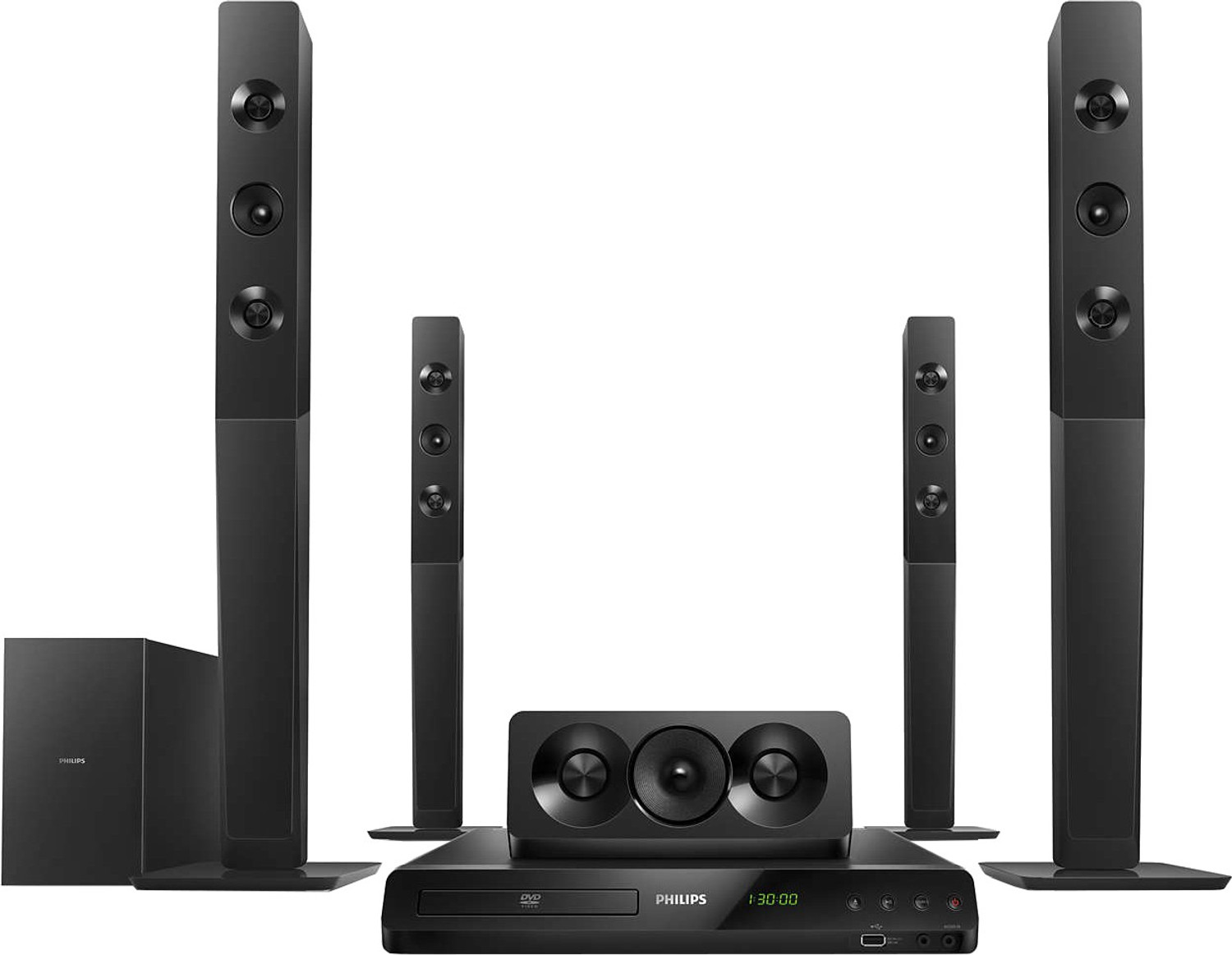 Image of PHILIPS HTD5580 1000 W Bluetooth Home Theatre (Black, 5.1 Channel)