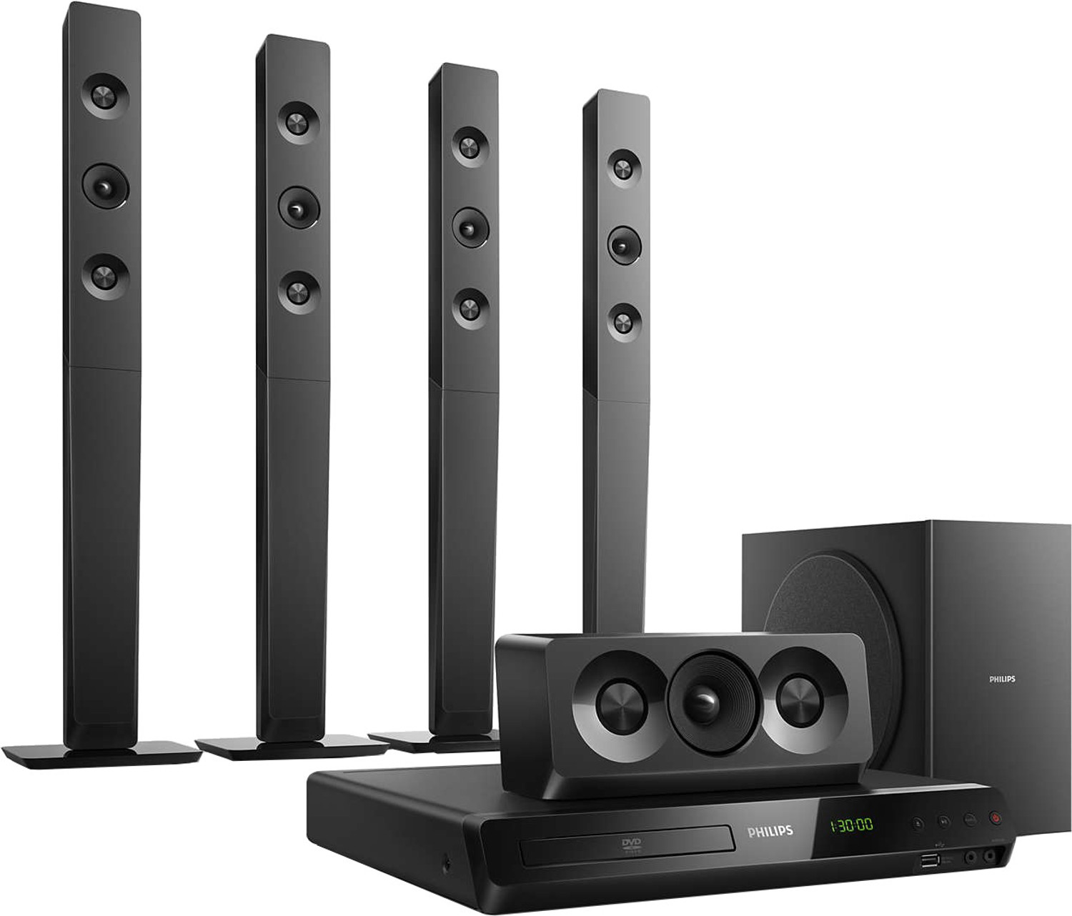 Image of PHILIPS HTD5580 1000 W Bluetooth Home Theatre (Black, 5.1 Channel)