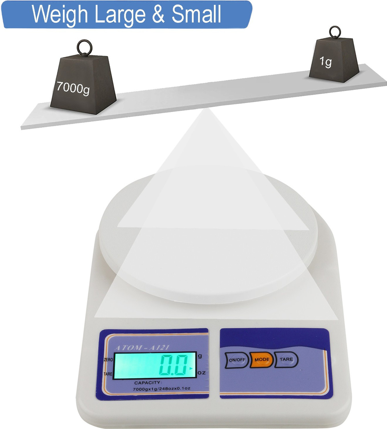 Image of ATOM A121 Economy Kitchen Weighing Scale (White)