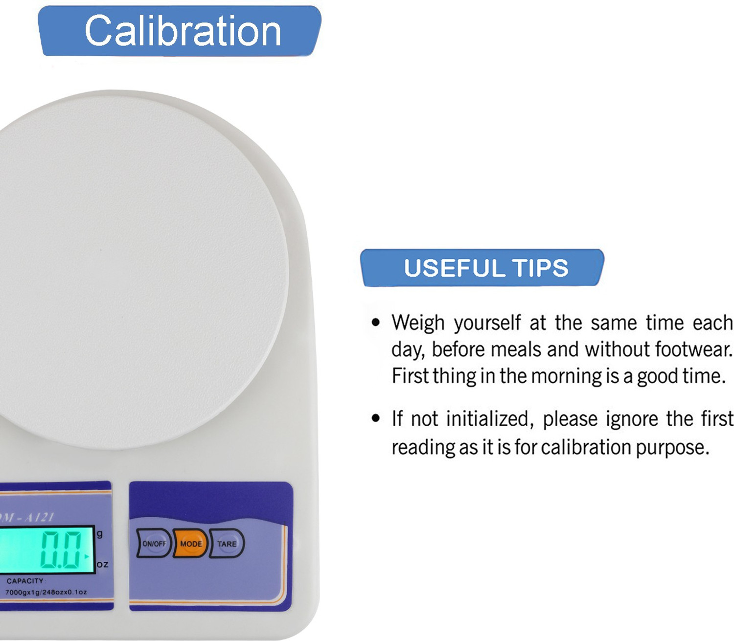 Image of ATOM A121 Economy Kitchen Weighing Scale (White)