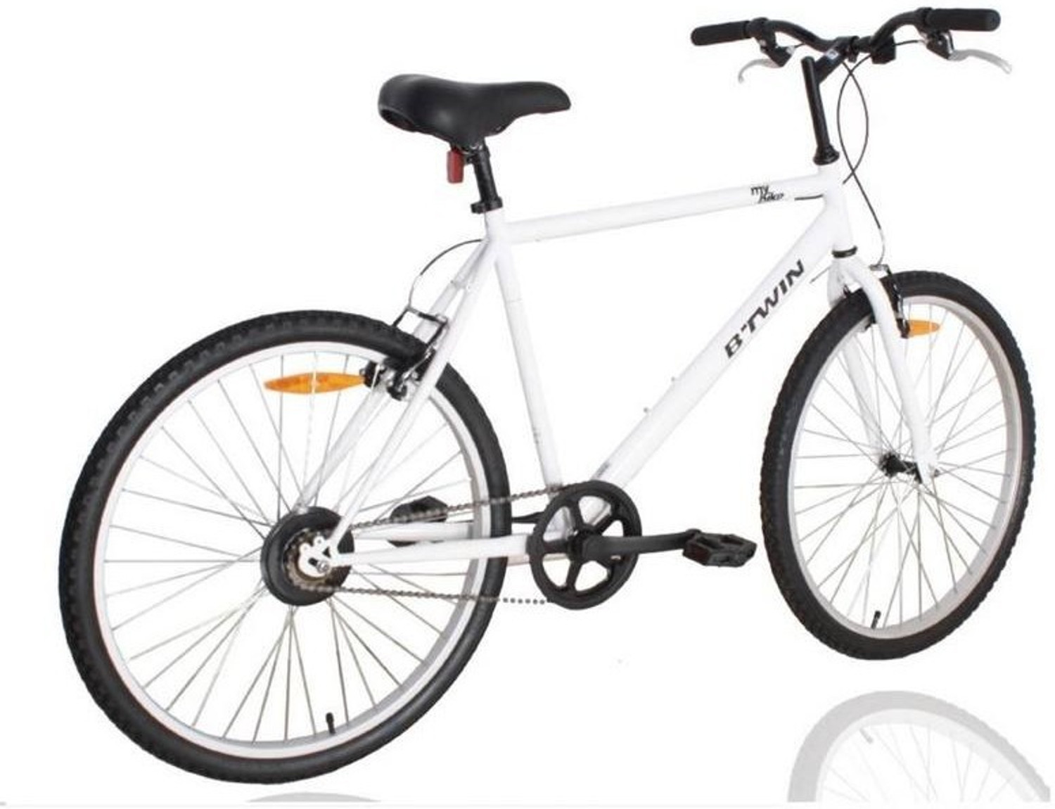 Image of BTWIN My Bike 26 T (inch) Hybrid Cycle /City Bike (Single Speed, White, Rigid)