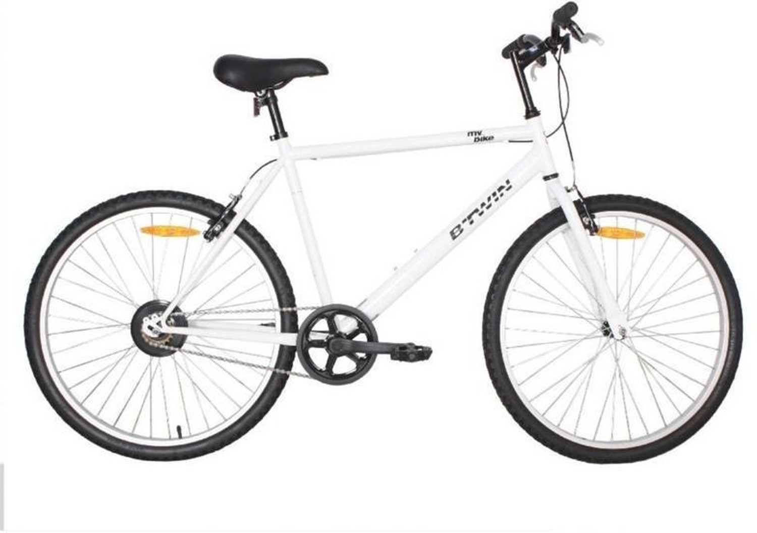 Image of BTWIN My Bike 26 T (inch) Hybrid Cycle /City Bike (Single Speed, White, Rigid)