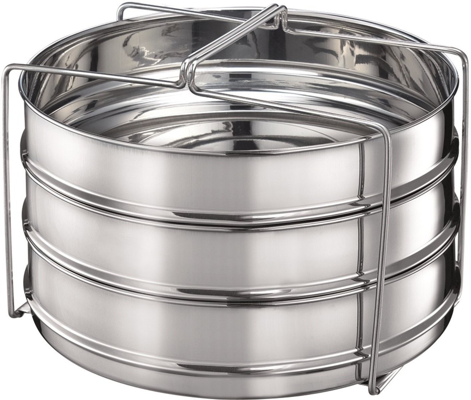 Image of Rakesh Gold Stainless Steel Cooker containers, set of 2 pc suitable for 5 & 5.5 litre cooker Stainless Steel Steamer (5 L)