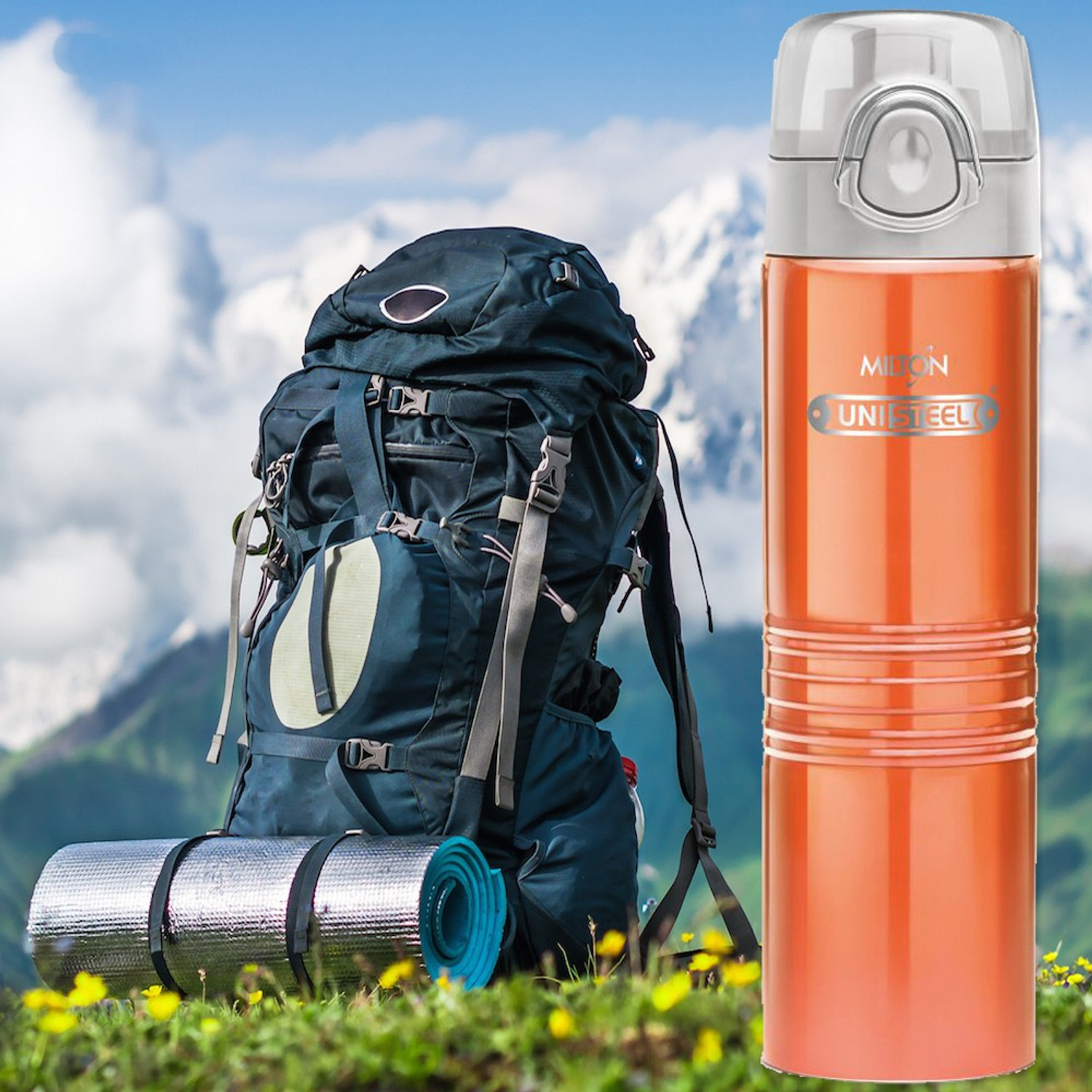 Image of MILTON VOE 750 750 ml Stainless Steel Bottle (Pack of 1, Orange)