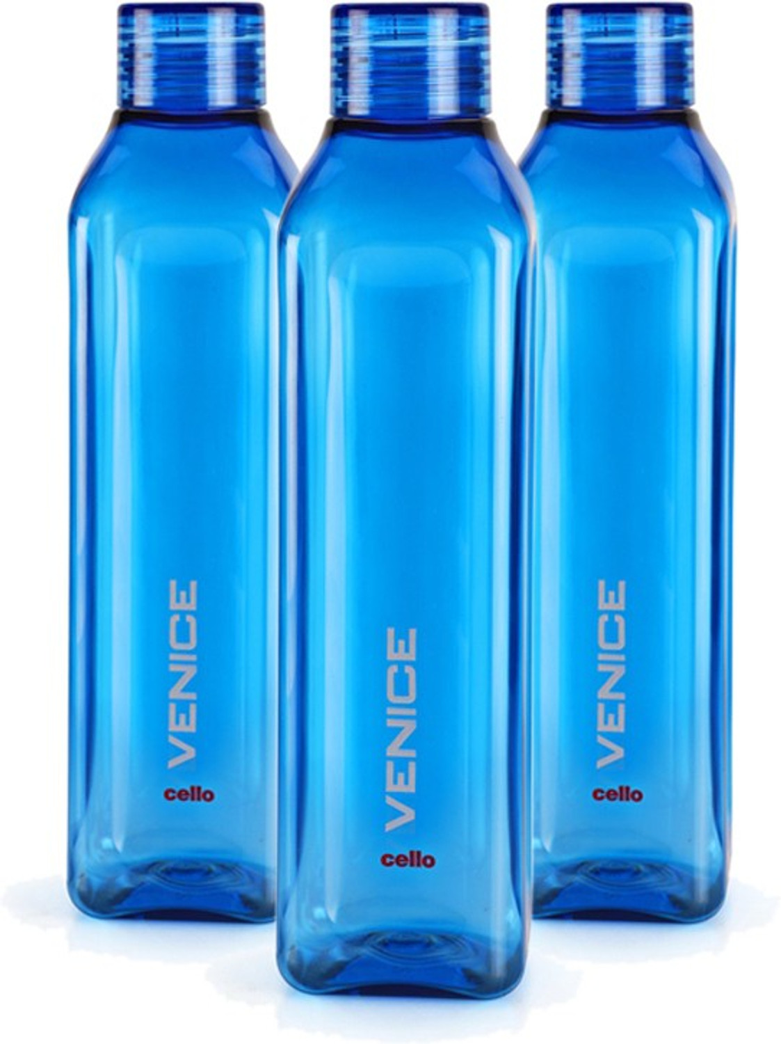 Image of Cello Venice Bottle, Set of 3 1000 ml Plastic Bottle (Pack of 3, Blue)