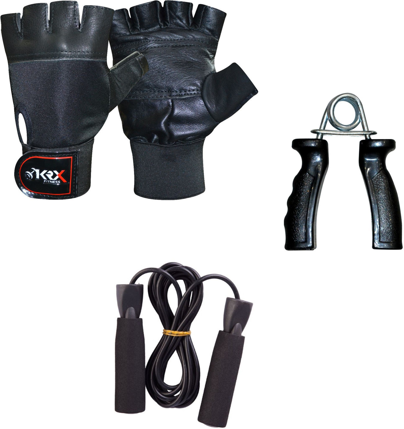 Image of KRX 30 kg Professional Combo 2-WB with Metal Integrated Rubber Plates Home Gym Combo