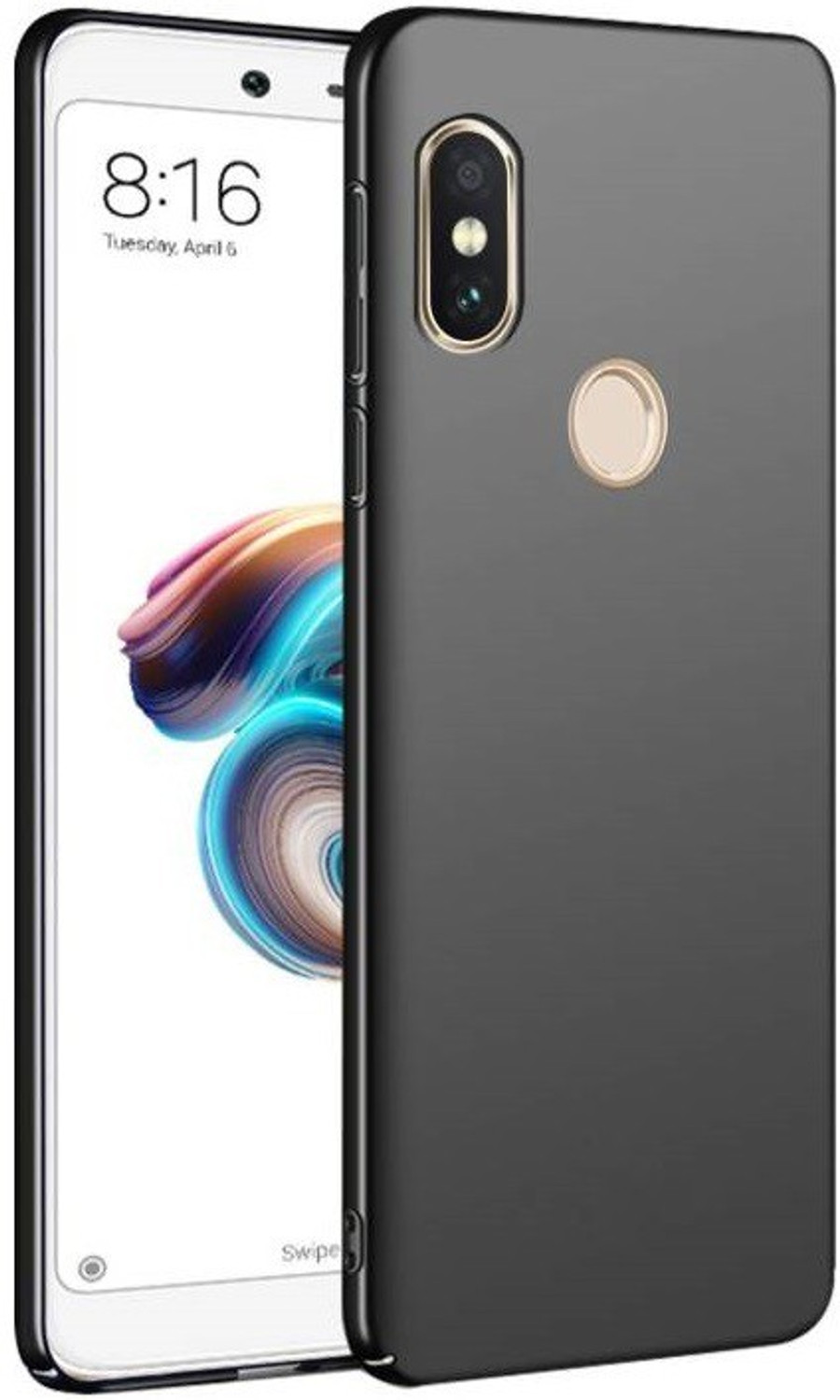 Image of KIRBHG Back Cover for Mi Redmi Note 5 Pro (Black, Matte Finish, Rubber, Pack of: 1)