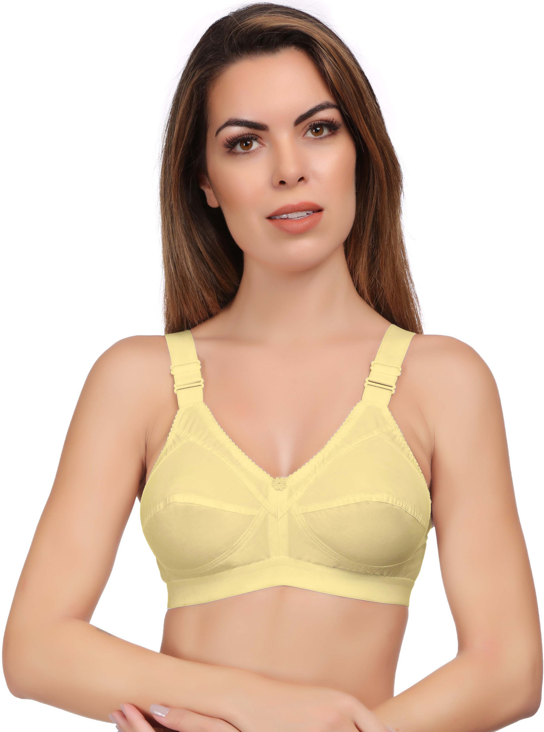 Image of Eve's Beauty Pack of 3 Women Full Coverage Bra (White, Black, Beige)