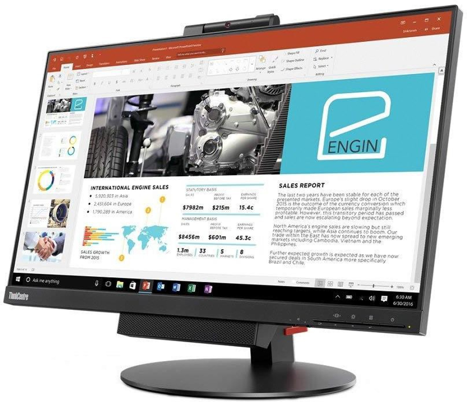 Image of Lenovo ThinkCentre Tiny-in-One 24 Gen3 60.45 cm (24 inch) HD Monitor (10QXPAR1US) (Response Time: 4 ms, 60 Hz Refresh Rate)