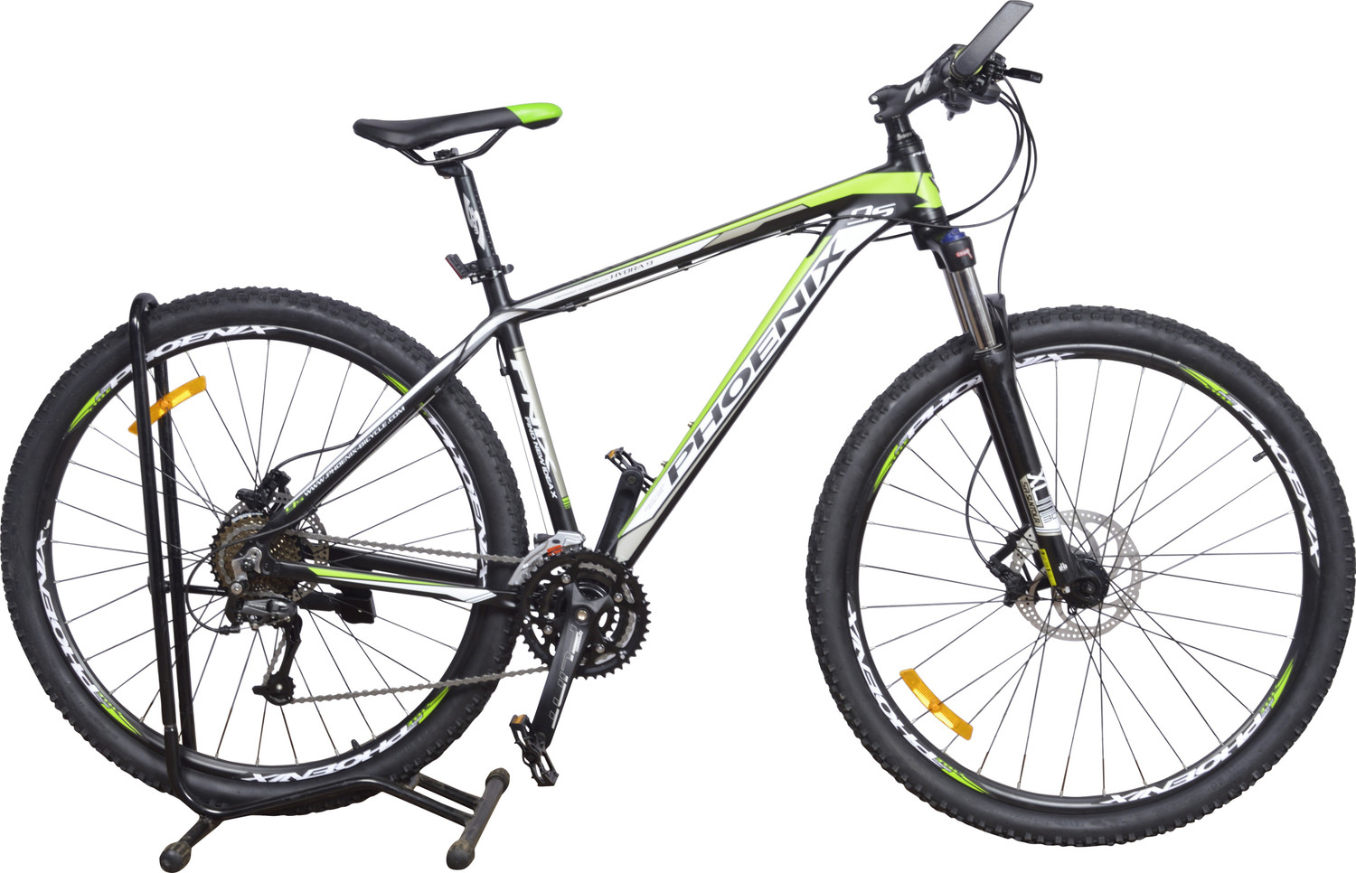 Image of PHOENIX Hydra 9 29 inch 27 Speed 29 T (inch) Mountain /Hardtail Cycle (27 Gear, Green, Black, Only Front Suspension)