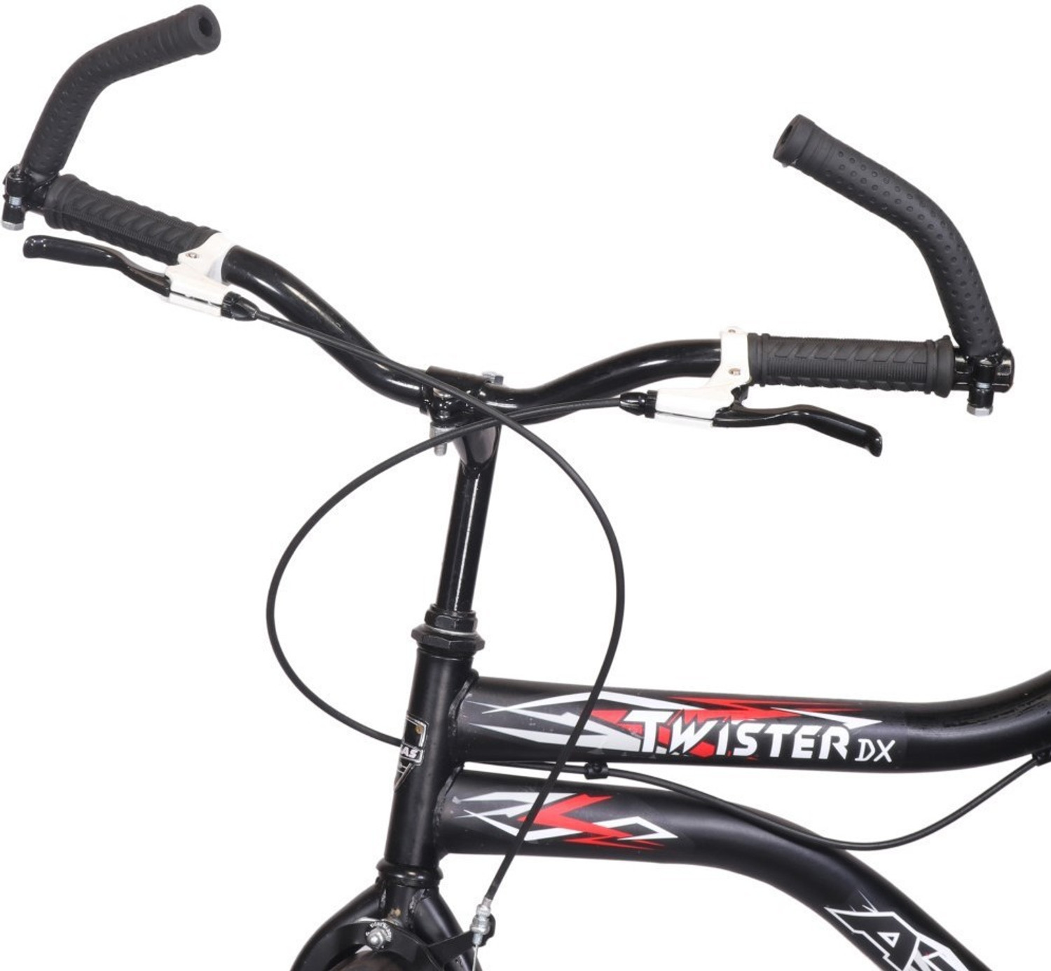 Image of ATLAS Twister Deluxe Bike For Adults Matt Black&Red 26 T (inch) Mountain Cycle (Single Speed, Multicolor, Rigid)