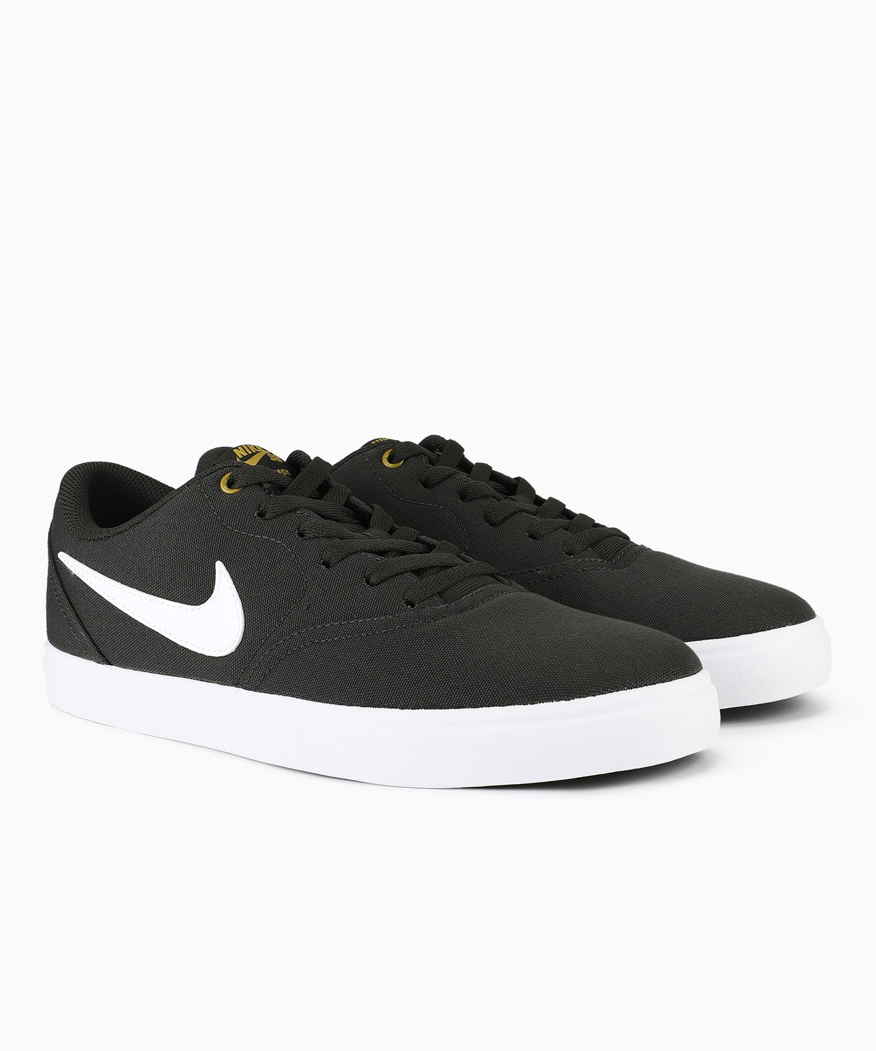Image of NIKE Sb Check Solar Cnvs Sneakers For Unisex (Green , 10 UK /India)