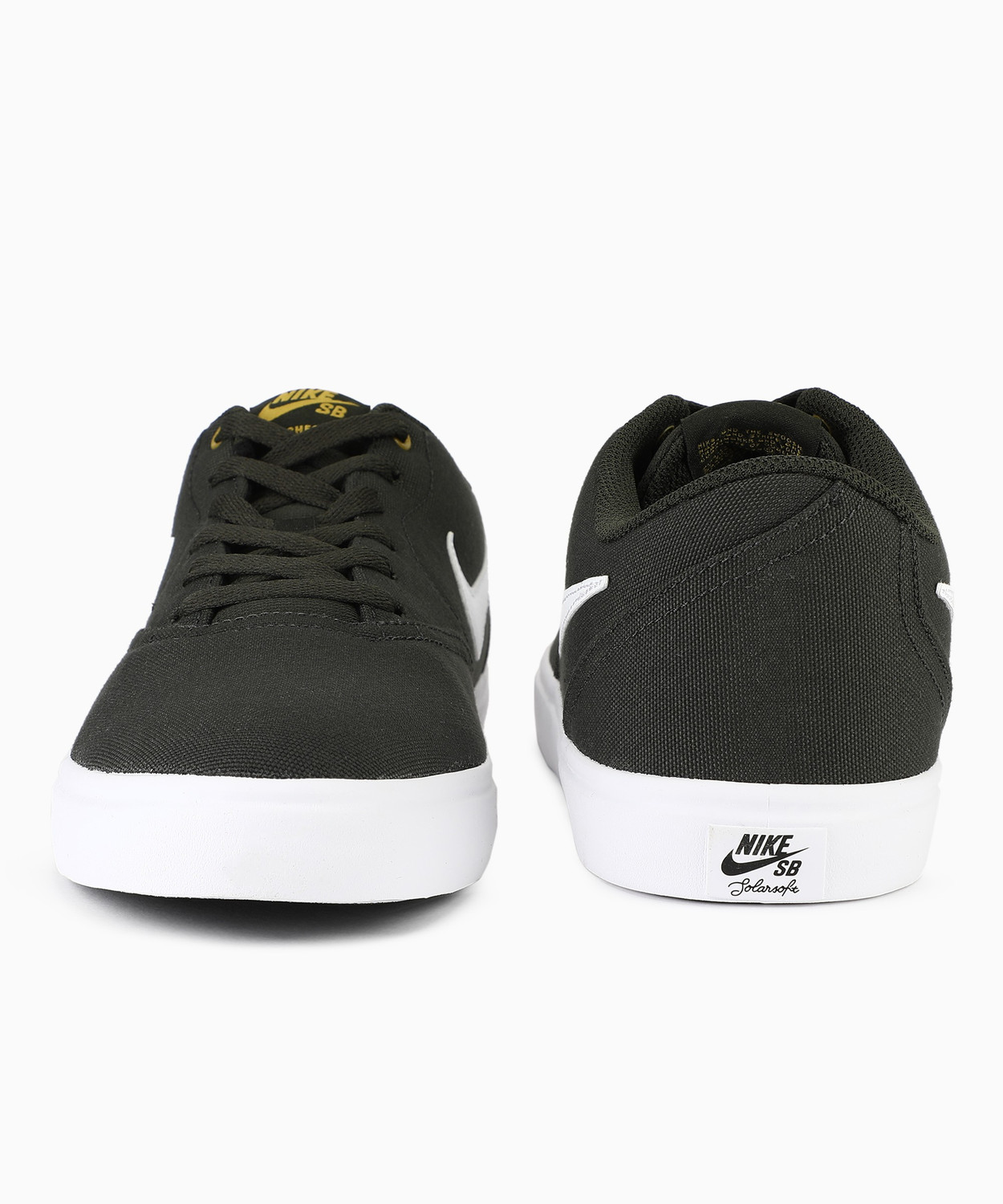Image of NIKE Sb Check Solar Cnvs Sneakers For Unisex (Green , 10 UK /India)