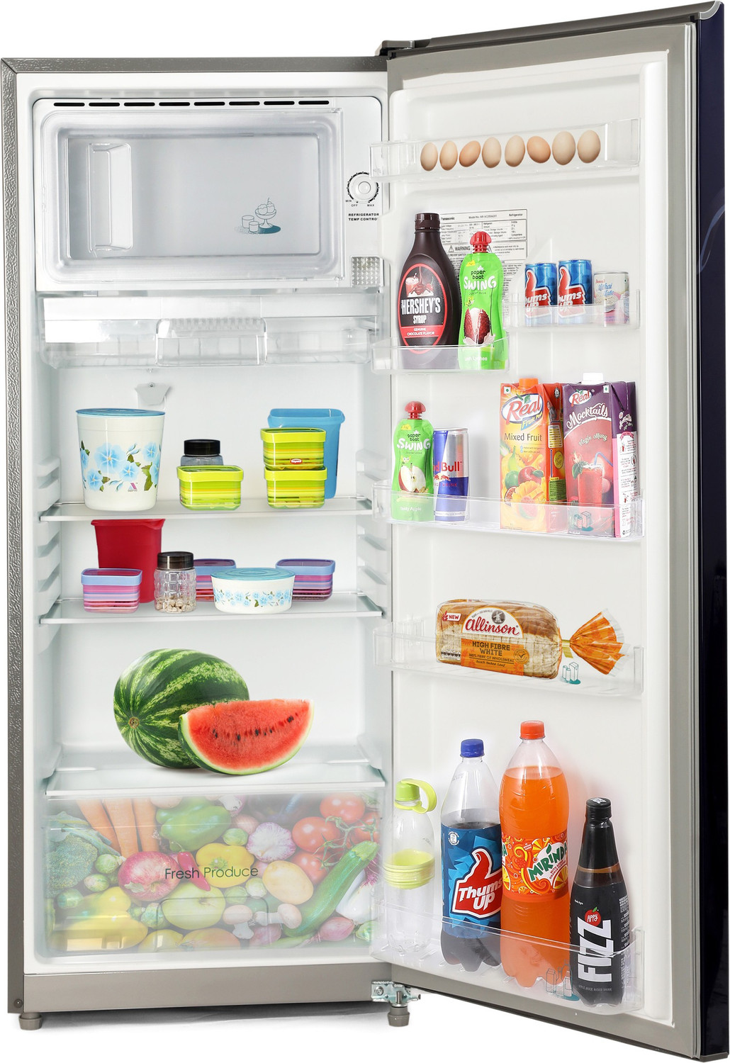Image of Panasonic 202 L Direct Cool Single Door 2 Star Refrigerator (Blue Single Flower, NR-AC20SA2X1)