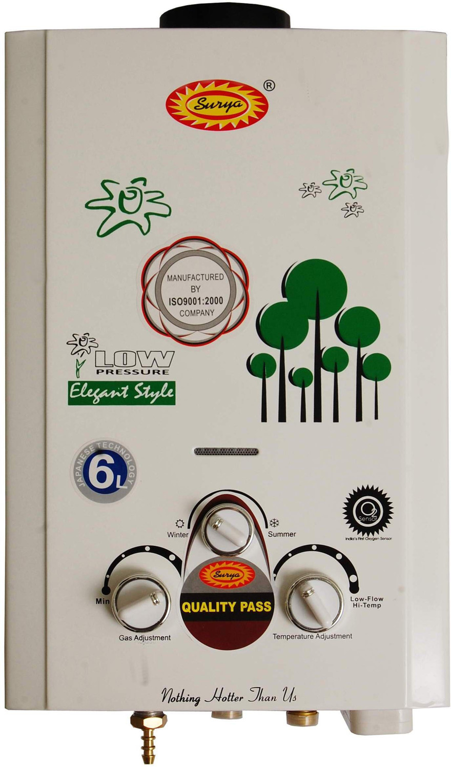 Image of Deco 6 L Gas Water Geyser (6 L Pacific Gas, White, Brow) (White, Brow)