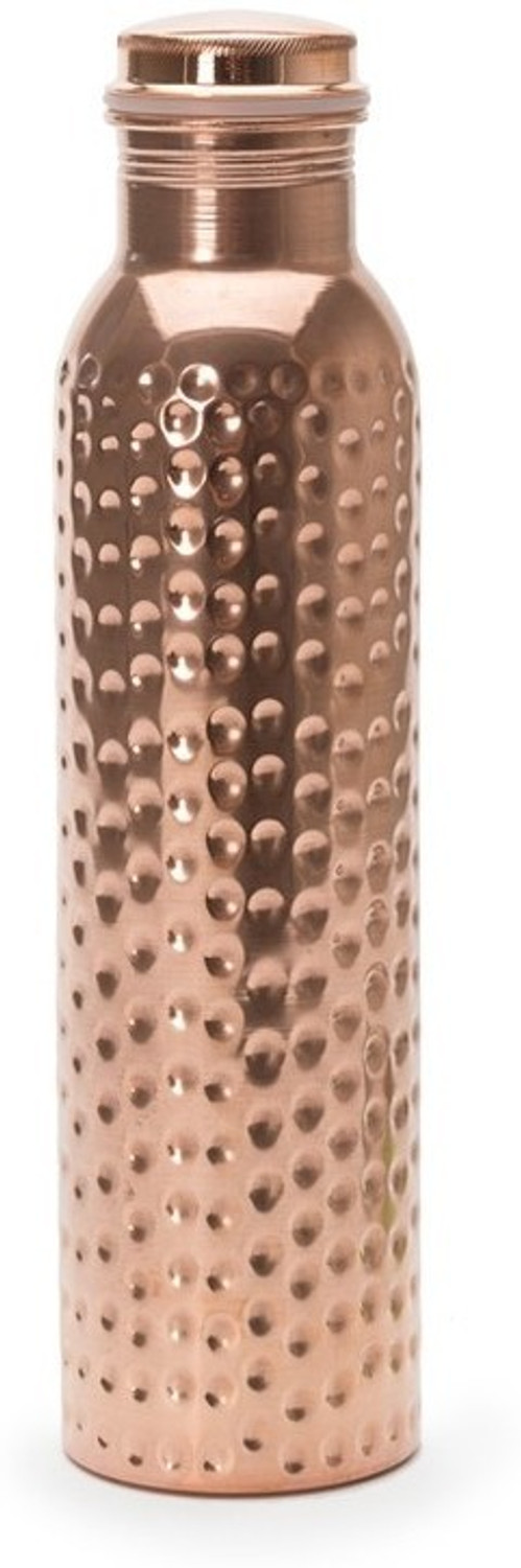 Image of GOLDEN VALLEY Hammered Copper Water Bottle with leakproof lid seamless 1 litre 1000 ml Copper Bottle (Pack of 1, Copper)