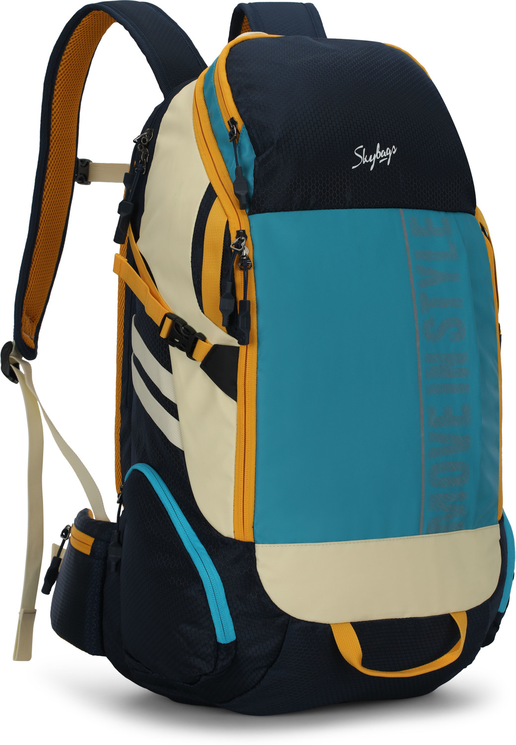 Image of SKYBAGS Large 45 L Laptop Backpack CAVALIER 45L LAPTOP BACKPACK BLUE (Blue, Beige, Black)
