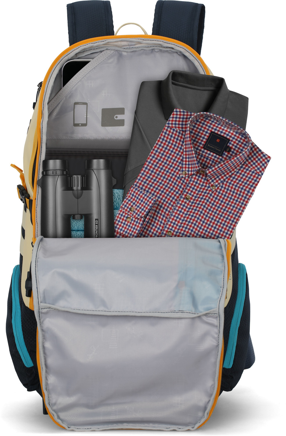 Image of SKYBAGS Large 45 L Laptop Backpack CAVALIER 45L LAPTOP BACKPACK BLUE (Blue, Beige, Black)