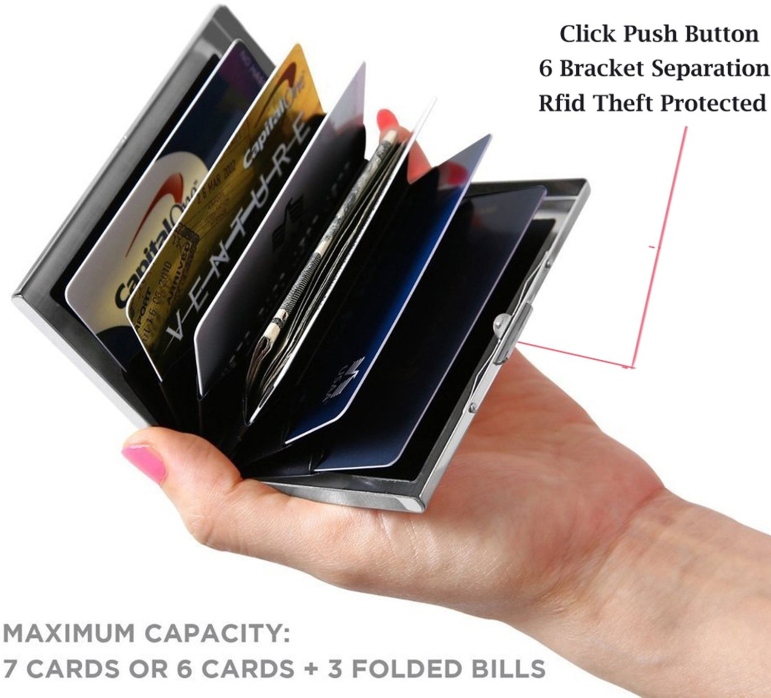 Image of StealODeal Black Metal Case Money Clip With Red Water Resistant 15 Card Holder (Set of 2, Red, Black)
