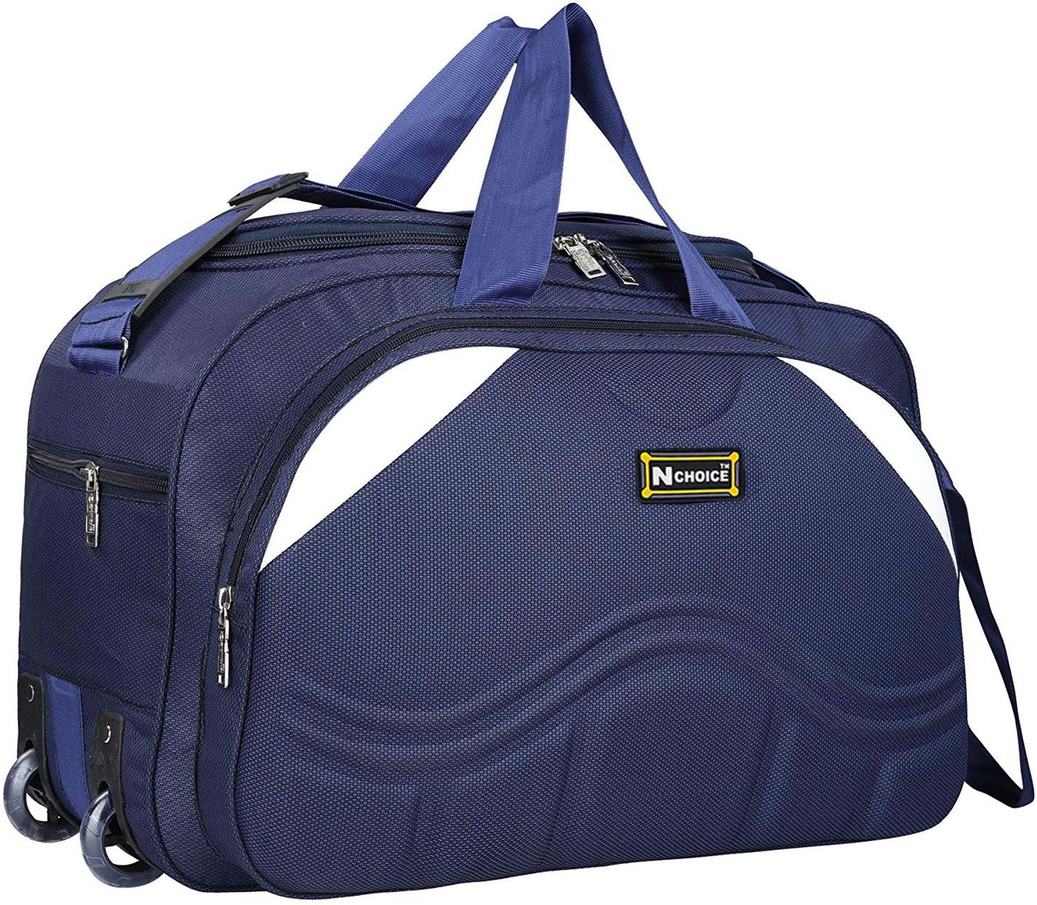 Image of N Choice 40 L Strolley Duffel Bag - 40 L Luggage Travel Duffel Bag with 2 Wheels (Blue) - Purple - Regular Capacity