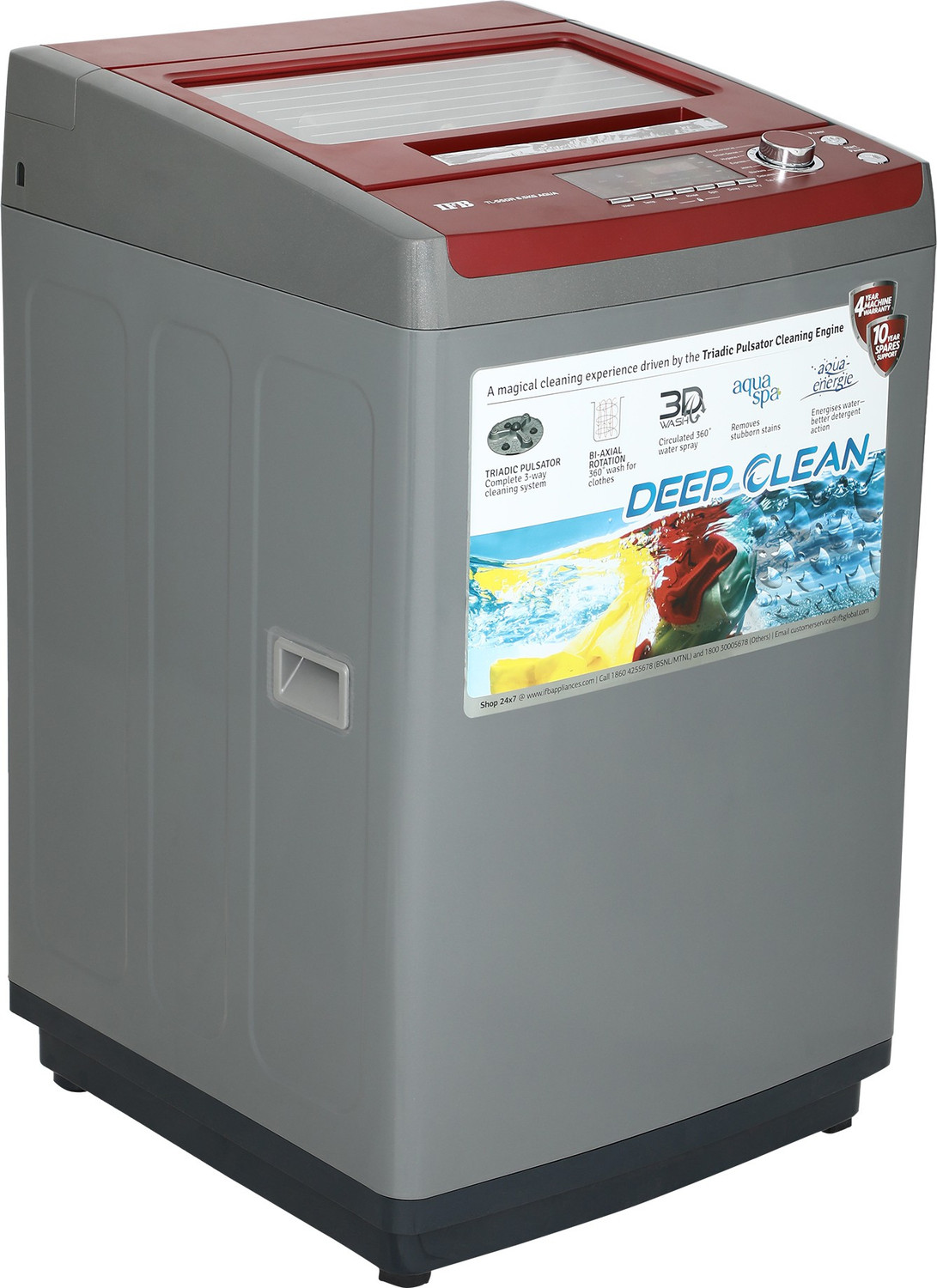 Image of IFB 6.5 kg 5 Star Aqua Conserve Lint Tower Filter, Hard Water Wash Fully Automatic Top Load Red (TL- SDR /SSDR 6.5 KG Aqua)