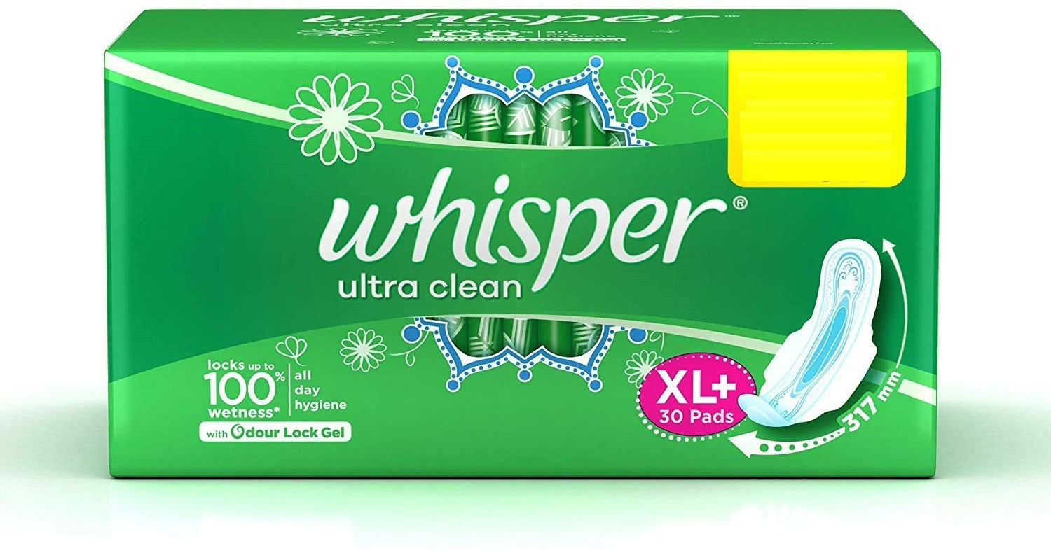 Whispe Ultra Sanitary Napkin Pack With Wings (Xl+)30 Pads
