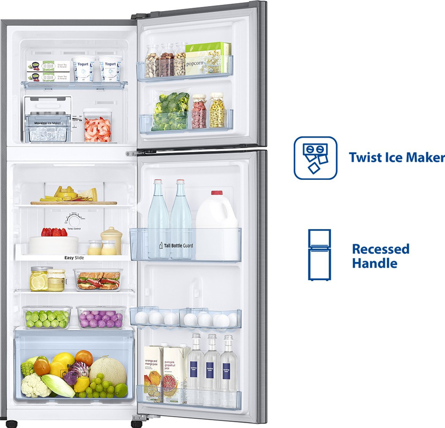 Image of Samsung 253 L Frost Free Double Door 1 Star Refrigerator (Elegant Inox, RT28M3022S8-HL / RT28M3022S8-NL)