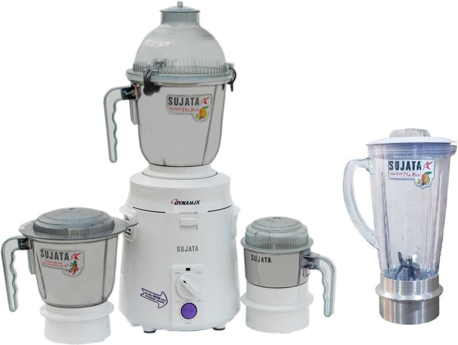 Image of Sanway JMG 900 W Juicer Mixer Grinder (TURBO JET + 900 W | 2 Jars | White)