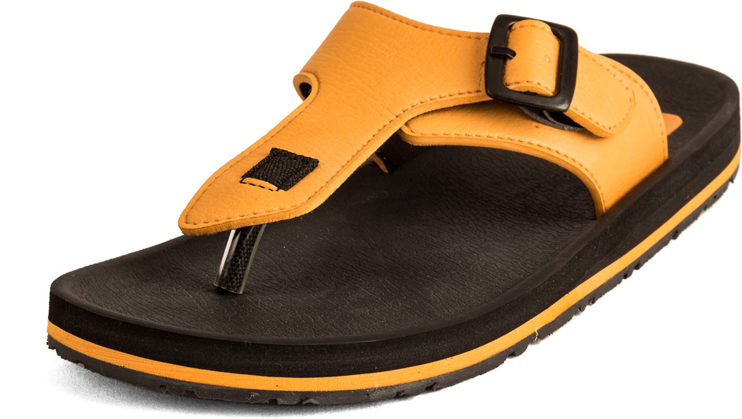 Image of Adda Men Flip Flops (Black, Tan , 8 UK /India)