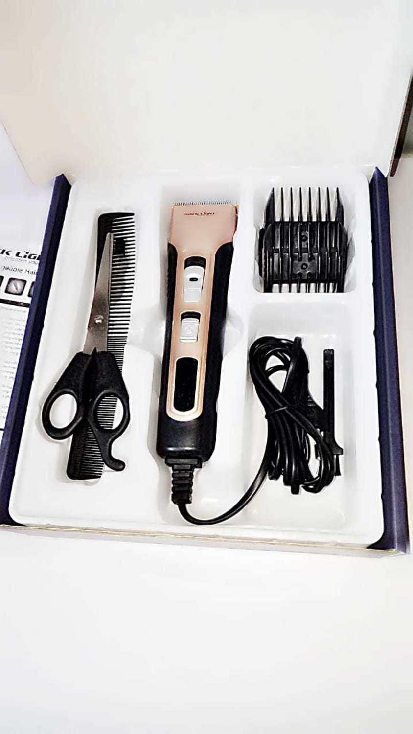 Image of Rocklight RL-C8013 PROFESSIONAL QUALITY Corded Grooming Kit (Gold) Trimmer 45 min Runtime 4 Length Settings (Gold)