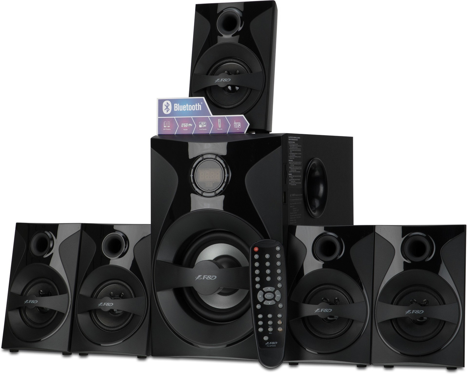 F&D F 3800X 160W 5.1 Bluetooth Home Theatre Black - Image 1