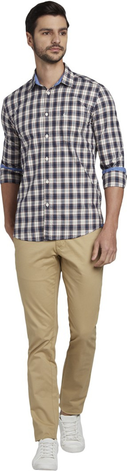 Image of PARX Men Slim Fit Checkered Casual Shirt