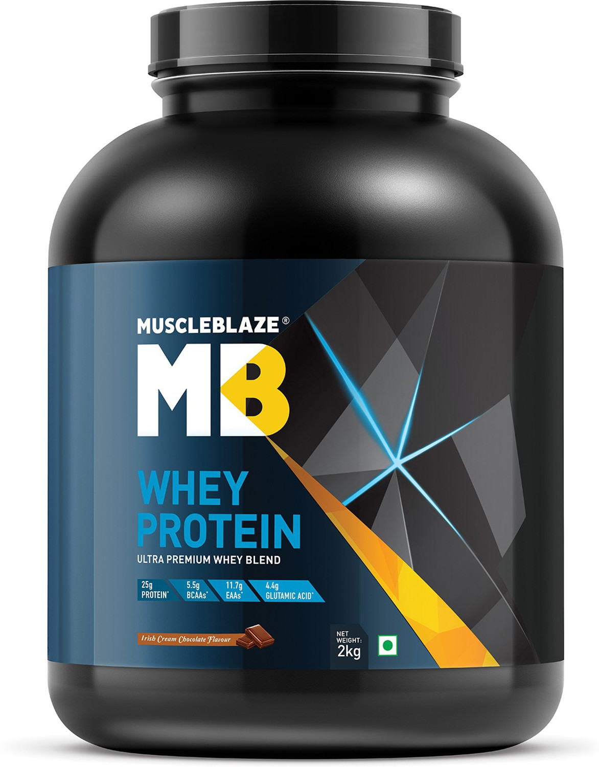 Image of MUSCLEBLAZE 100% Whey Protein, Ultra Premium Whey Blend Whey Protein (2 kg, Irish Cream)