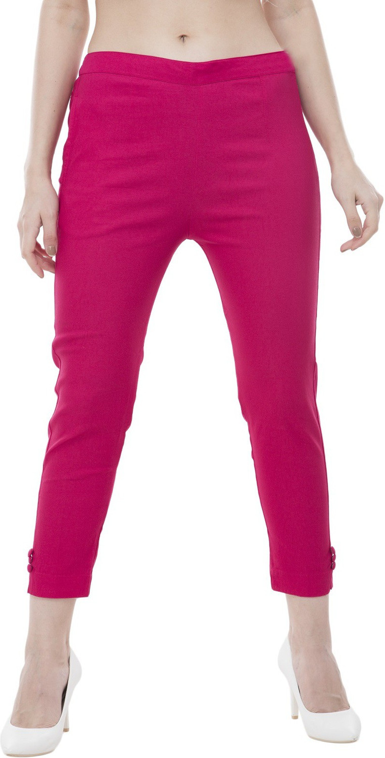 Image of Riya Collections Women Regular Fit Black Cotton Blend Trousers