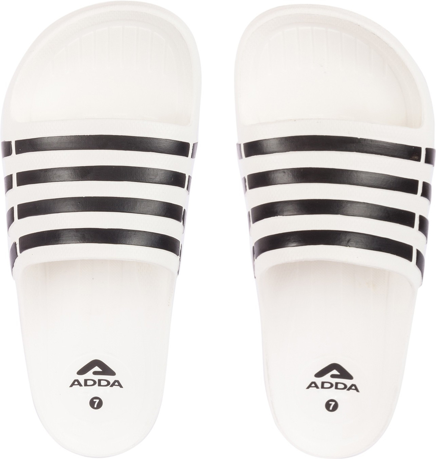 Image of Adda Men Slides (White, Black , 9)