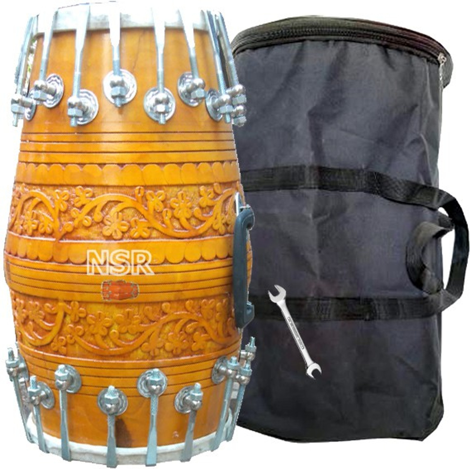 Image of GT manufacturers Full Tool Kit With Blue Dholak 3633 Nut & Bolts Dholak (Blue)