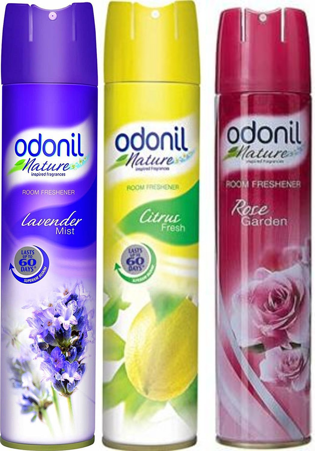 Image of Odonil Lavender, Citrus, Rose Spray Room freshener (Pack of 3) (3 x 240 ml)