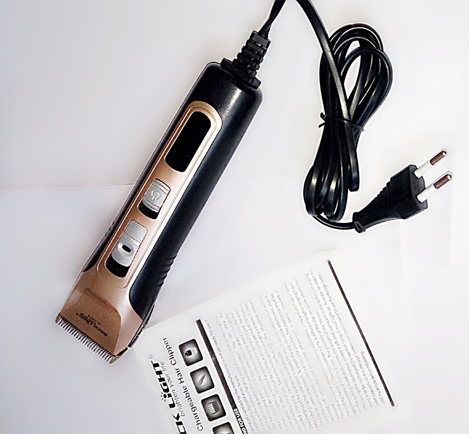 Image of Rocklight RL-C8013 PROFESSIONAL QUALITY Corded Grooming Kit (Gold) Trimmer 45 min Runtime 4 Length Settings (Gold)